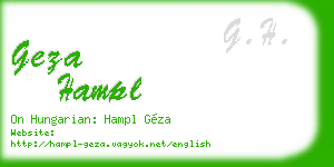 geza hampl business card