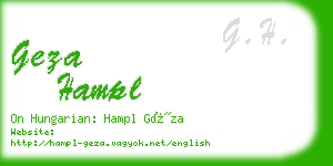 geza hampl business card